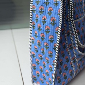 Sac fourre-tout matelassé en tissu 100 % coton de qualité supérieure, avec longues poignées, fermeture éclair, réutilisable, durable, écologique, logo personnalisable - Product Image 4