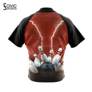 Polyester Sublimated Printing Zipper <b>Bowling</b> <b>Shirts</b> Wholesale Custom Original Quality <b>Bowling</b> Jersey - Product Image 4