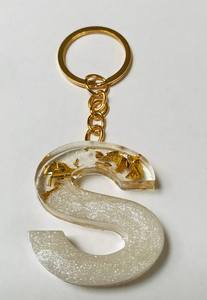Llavero de Resina Personalizado con Letra, Anillo de Llaves con Inicial del Alfabeto Hecho a Mano para Mujeres, Hombres, Niños, Bolsos, Carteras, Mochilas y Personalización - Product Image 3