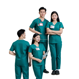 VN FACTORY elástico uniforme de enfermería conjuntos elegantes mujeres enfermería ropa Hospital belleza médico laboratorio bata FMF fábrica - Product Image 2
