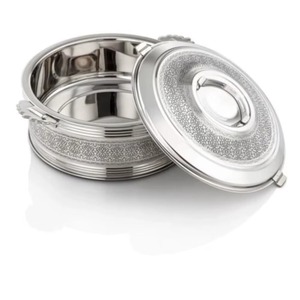 Authentic Stainless Steel Hot Pot With Traditional Look And Polished Outer Surface Suitable For Indian Festive Meals - Product Image 3