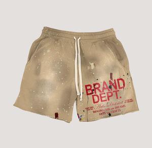 Ensemble deux pièces pour homme : T-shirt en coton délavé au soleil avec impression sérigraphiée de strass personnalisés et short de survêtement à rayures latérales effet usé - Product Image 3