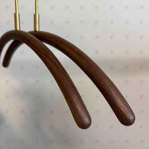 Solid Wood Brass <b>Hangers</b> Non-slip Black Walnut <b>Hangers</b> Suspension <b>Hangers</b> for Clothes Wardrobe Accessories By Universal Overseas - Product Image 4