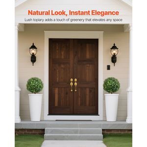 Set di 2 Alberi Artificiali di Bosso Topiario da 22 Pollici, Finte Piante in Vaso con Picchetto di Supporto, Aspetto Realistico - Product Image 2