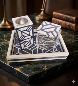 Brûleur d'encens artisanal naturel Bakhour Mubkhra Madkhan avec plateau et boîte, fabriqué par un expert fournisseur, cadeaux Ramadan Aïd, mosaïque - Product Image 1