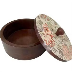 Boîte à chapati en bois moderne, conteneur de rangement pour pain et roti - Product Image 5