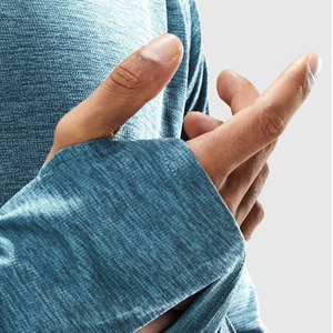 Chemise de pêche à manches longues à capuche bleue pour homme UPF 50, séchage rapide, polyester, couleur unie, pull-over, vêtements pour adultes - Product Image 4