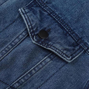 Veste en jean ample pour homme, 100 % coton, col montant, coupe oversize, délavage clair, idéale pour l'hiver - Product Image 2