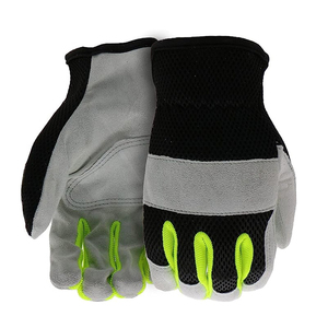 Anti-vibration New Latest Design Customized Color Driver Working Gloves High Quality <b>Cow</b> Split Leather Safety Driving Gloves - Product Image 2