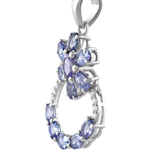 Colgante de Tanzanita y Diamantes en Plata de Ley 92.5 KLSP-50398 - Product Image 3