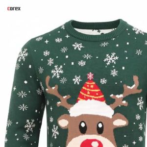 Pull-over en maille à col rond pour homme Corex, respirant, 100% coton, imprimé numériquement, pull d'hiver - Product Image 3
