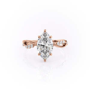 Anillo de Plata S925 con Diamante Moissanite Marquise, Diseño Trenzado de Doble Capa, Regalo Especial de San Valentín para Mujer - Product Image 1