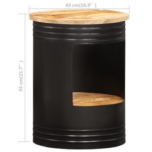 Mesa de Centro de Madera de Mango Natural y Negra con Acero con Recubrimiento en Polvo, Mueble Duradero y Elegante - Product Image 6