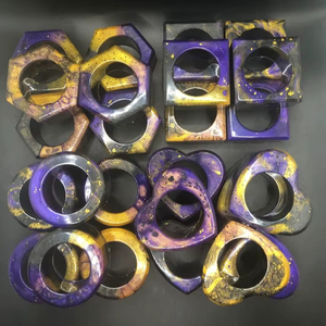 Modern Floral Resin Napkin Rings For Elegant Restaurant <b>Table</b> Arrangement And Wedding Reception Decoration Use - Product Image 1