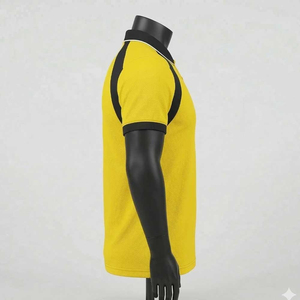 Chemise unisexe à manches courtes en tissu tricoté respirant, imprimée sur mesure, avec col élégant et poche, collection été - Product Image 2