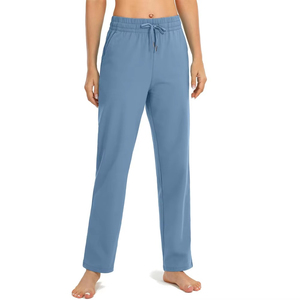 Pantalones Deportivos de Algodón para Mujer, Corte Recto, Color Sólido, Cintura Elástica, Transpirables, Tejido de Punto, Largos, Marca AL SWANS INTERNATIONAL - Product Image 3
