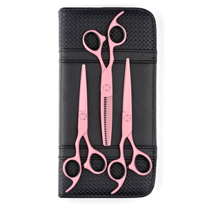 Ciseaux à effiler professionnels pour gauchers, roses, en acier inoxydable de haute qualité, à dents affûtées, pour barbier et salon - Product Image 1