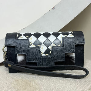 กระเป๋าคลัทช์หนังแท้ลายตารางหมากรุก ขนาดใหญ่ จุของได้เยอะ พร้อมช่องเก็บของหลายช่อง ดีไซน์ทันสมัยสำหรับผู้หญิง - Product Image 4