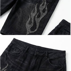 Shorts de mezclilla de corte recto para hombre, estilo clásico informal, material transpirable - Product Image 3