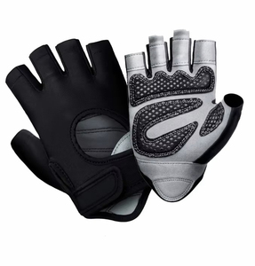 Half-<b>Finger</b> Sports Cycling Gloves Black And Gray With Anti Slip Padding For Gym Training And Riding <b>Bike</b> Racing Gloves Absorbing - Product Image 1