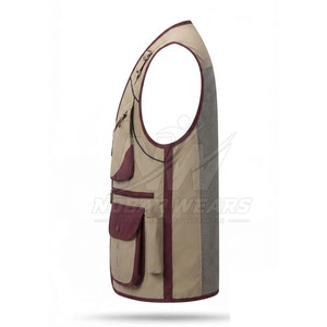 Gilet de pêche fonctionnel pour hommes, ajustement réglable, plusieurs poches frontales, léger, équipement de pêche en plein air, vêtements, vente en gros - Product Image 3