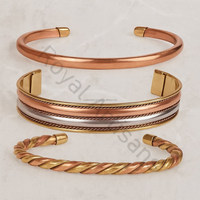 Bracelet de manchette en alliage de cuivre magnétique classique bracelet de santé à la mode hommes femmes léger Yoga guérison Chakra Mantra cadeau