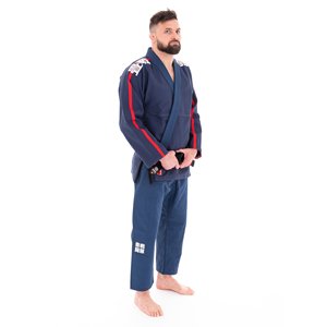 Kimono BJJ Azul para Hombre, Logos y Etiquetas Personalizadas, Material de Alta Calidad, Corte Regular, 100% Algodón, Ropa de Artes Marciales para Adultos - Product Image 1