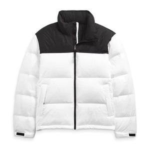 Veste matelassée pour homme en fausse fourrure blanche et noire, col montant, fermeture éclair, résistante au vent, manteau d'hiver décontracté - Product Image 2