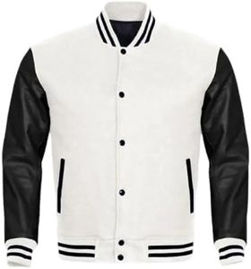New Fashion Unisex Varsity Letterman Bomber Jacket Genuine Leather Cartoon Pattern Waterproof & Breathable College Men's Jackets - Product Image 2