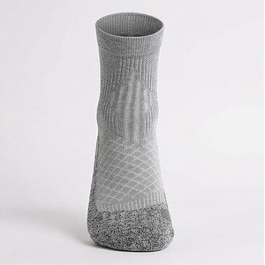 Athletic <b>Running</b> <b>Socks</b> Ankle Length Breathable Moisture Wicking Polyester Spandex Solid Gray for Adults Summer Use - Product Image 1