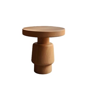 Modern <b>Wooden</b> Coffee <b>Table</b> <b>Round</b> <b>Top</b> Spherical Base Midcentury Design Handmade Living Room Furniture Lounge or Reading Corner - Product Image 4