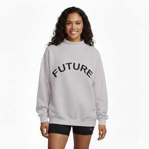 Precio Directo de Fábrica: Sudadera de Punto Estampada de Manga Larga Casual de Invierno para Mujer con Cuello Simulado y Color Sólido en la Parte Delantera, Ecológica - Product Image 5