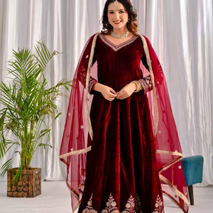 Ramdev Trading Indian Traditional Wear Designer Faux Georgette Kurta / <b>Kurti</b> with Dupatta for Wedding and Party Wear Quick Dry - Product Image 1