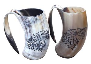Mugs en corne de buffle polie, style animalier, en matériau naturel, type tankard, Inde Viking, avec logo gravé personnalisé - Product Image 5