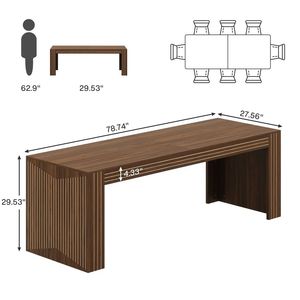 Tavolo da Pranzo Rettangolare in Pietra Sinterizzata e Marmo, Design Robusto in Legno Massello - Product Image 3