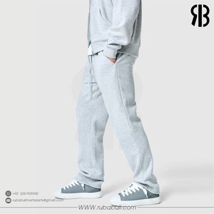 Sudadera con Capucha Gris con Cierre para Hombre Rubabull, Pantalones Deportivos de Felpa Francesa de Algodón, Ropa Casual de Otoño Unisex Personalizable - Product Image 4