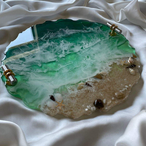 Best Selling Modern Handmade Resin <b>Tray</b> Home Decor Organizer for <b>Vanity</b> Desk Tabletop Available at Excellent Price - Product Image 1