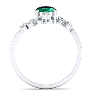 REYES Wholesale Price Oval Cut 1.2Ct <b>Emerald</b> Gemstone Wedding Gift <b>Rings</b> Solid 925 Sterling <b>Silver</b> Moissanite Birthstone <b>Ring</b> - Product Image 4