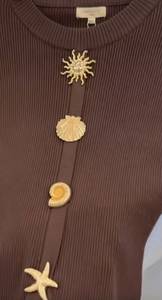 Colección de Broches con Dijes de Concha Dorada de Sangam Textiles, Accesorios de Joyería de Metal Estilo Europeo Americano para Manualidades DIY, Cuatro Estaciones - Product Image 2