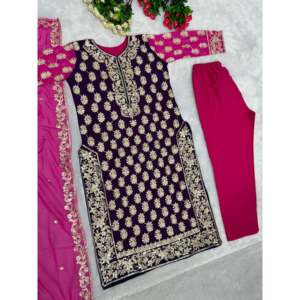 Hermosos pantalones de fiesta indios y paquistaníes y conjunto Dupatta - Product Image 2