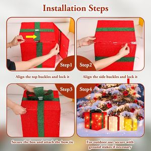 3 Grandi Luci Natalizie a Stringa Preilluminata con 70 LED Mini, Bianco Caldo, da 10, 8, 6 Pollici, per Esterni, Decorazioni Natalizie, Regalo - Product Image 4