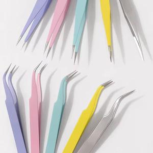 แหนบดึงขนตาสแตนเลสสีชมพู ปลายเรียบ ความยาว 122 มม. อุปกรณ์แต่งหน้า - Product Image 2