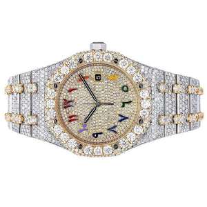 Reloj Automático de Lujo de Acero Inoxidable con Moissanita VVS, Estilo Hip Hop, con Diamantes, Probador de Diamantes, Joyería de Moda con Correa de Cuero, Venta al por Mayor - Product Image 1