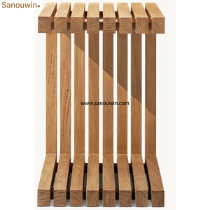 Table <span class=keywords><strong>en</strong></span> <span class=keywords><strong>teck</strong></span> massif pour l'extérieur, rangées de lattes parallèles, design moderne, imperméable, lavable, écologique, bois durable pour une utilisation <span class=keywords><strong>en</strong></span> cour - Product Image 6