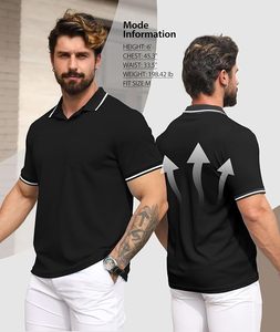 Chemises de golf pour hommes à manches courtes, t-shirts imprimés à séchage rapide, polos respirants et extensibles - Product Image 3