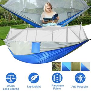 Portable Double Hammock Net 600lbs Load Capacity for 2 Persons Outdoor Camping & Hiking with Mosquito Net for Home Use - Product Image 3