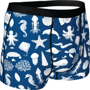 Custom Mens Ocean Print <b>Boxer</b> Briefs Breathable Stretch Underwear Quick Dry Private Label Sublimated Underpants OEM Manufacturer - Product Image 6
