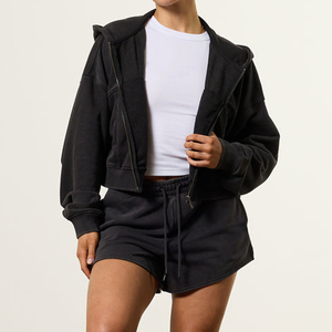 Shorts Deportivos de Cintura Alta para Mujer, Tejidos en Algodón, con Cordón Ajustable, Color Sólido, Transpirables, Corte Regular - Product Image 3