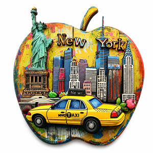 Magnete per Frigorifero Souvenir di NYC Personalizzato, 3D in Resina, Big Apple, Statua della Libertà, Taxi, Skyline, Decorazione all'Ingrosso - Product Image 1