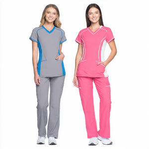 Conjuntos de Uniformes Médicos Transpirables de Algodón de Punto de Alta Calidad, Uniformes de Hospital, Trajes de Enfermería con Color Personalizado - Product Image 3